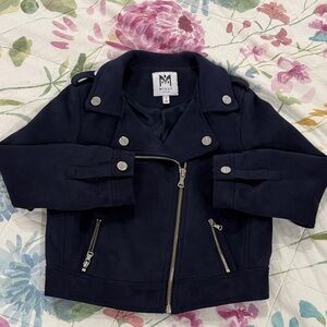 Milly Navy Kids Jean Jacket with Silver Accents